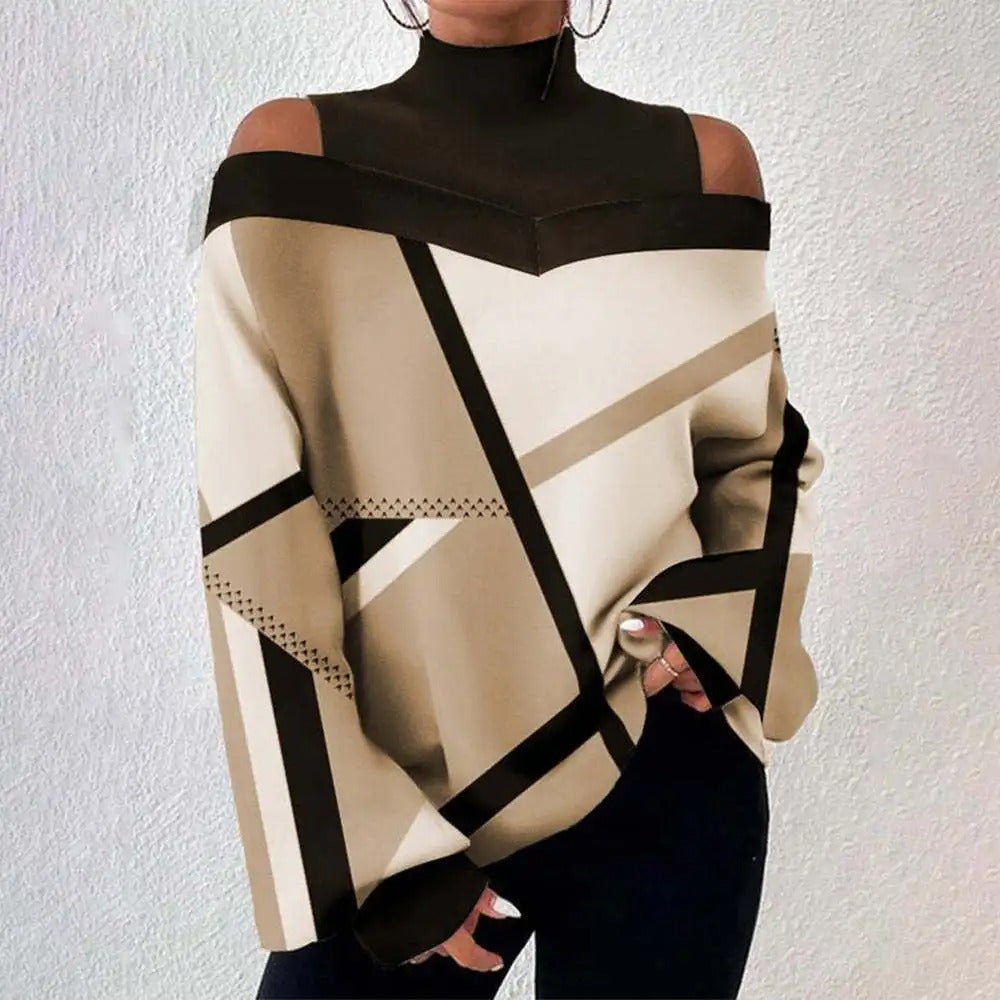 Levoire | Robe Maxi Élégante À Col Haut Beige