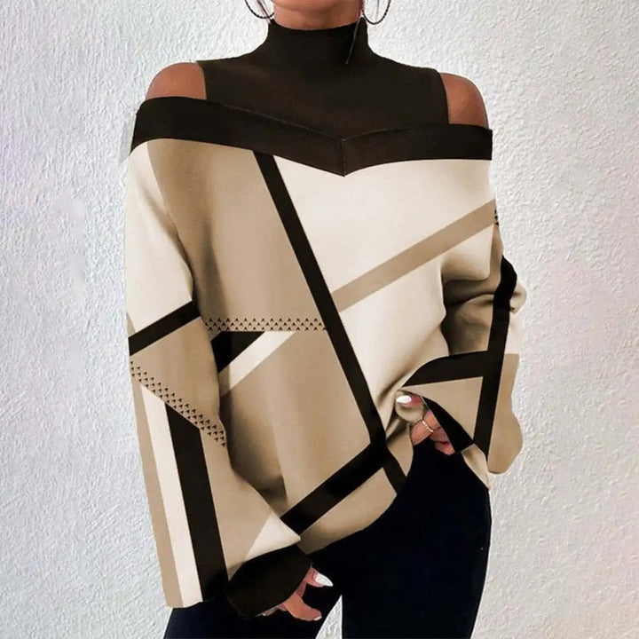 Levoire | Robe Maxi Élégante À Col Haut Beige