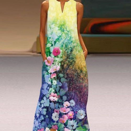 Levoire | Robe D'Été Pour Femmes Élégante Robe Midi Sans Manches