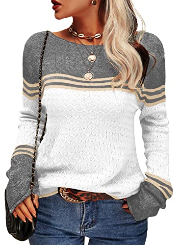 Levoire | Pull Rayé Pour Femmes Blanc