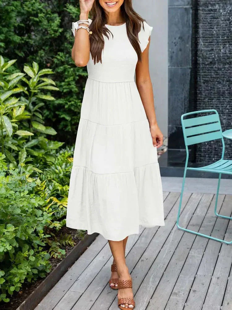 Levoire | Robe Raffinée Couvrant Le Ventre Blanc