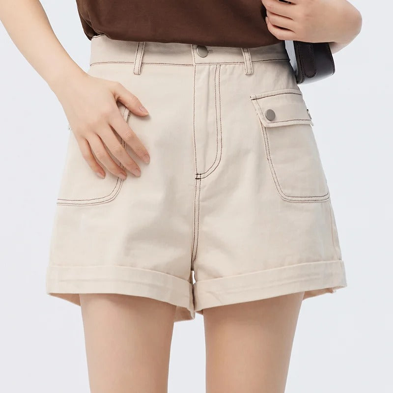Levoire | Shorts En A-Line En Coton Beige
