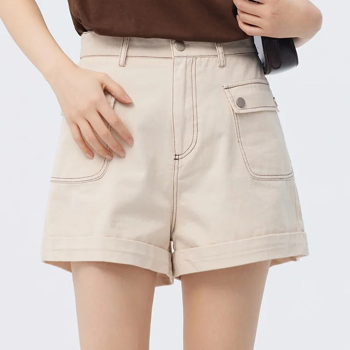 Levoire | Shorts En A-Line En Coton Beige