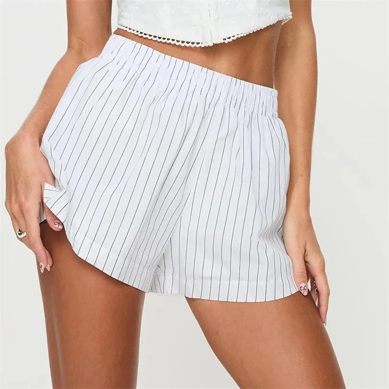 Levoire | Boxers À Rayures Pour Femmes Blanc