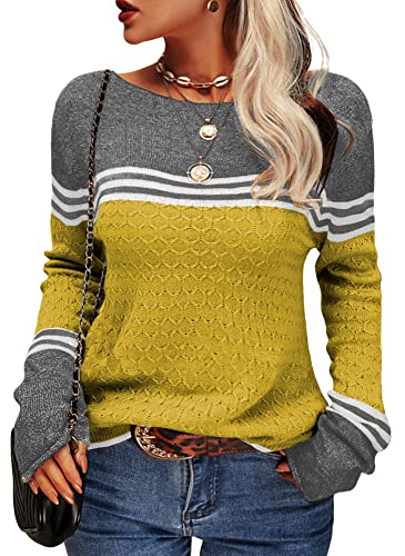 Levoire | Pull Rayé Pour Femmes Jaune