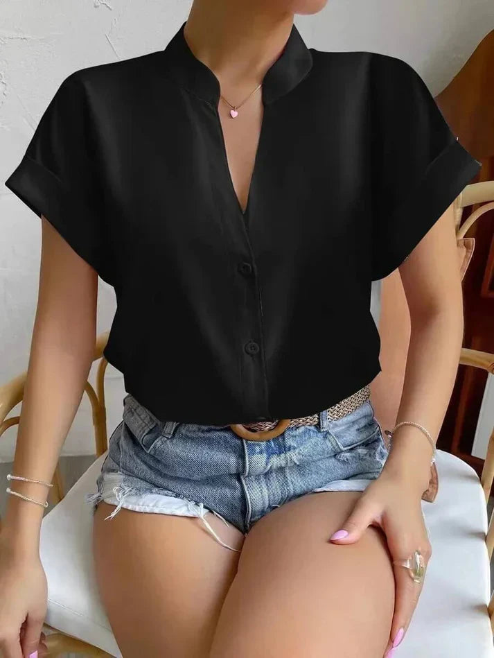Levoire | Haut Élégant À Décolleté En V Pour Femmes Noir