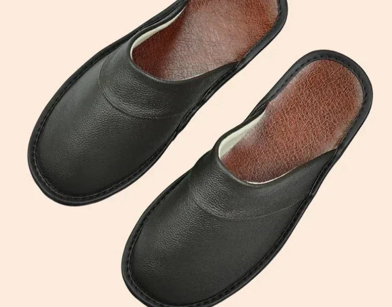 Levoire | Pantoufles En Cuir À Enfiler Pour Hommes