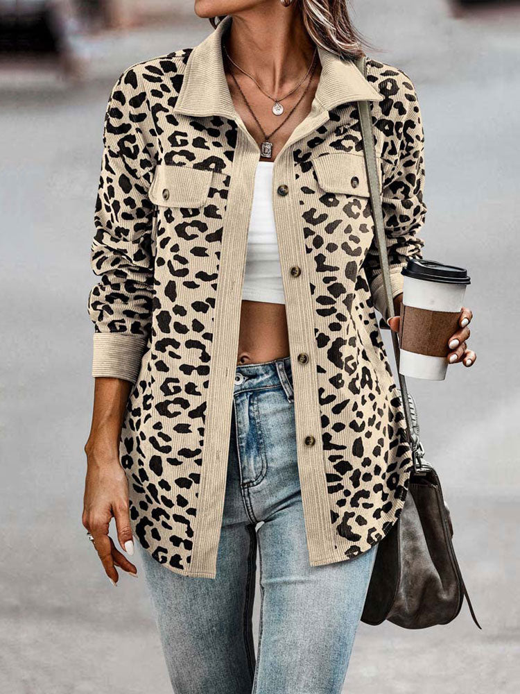 Levoire | Veste De Transition Tendance Avec Motif Léopard Abricot