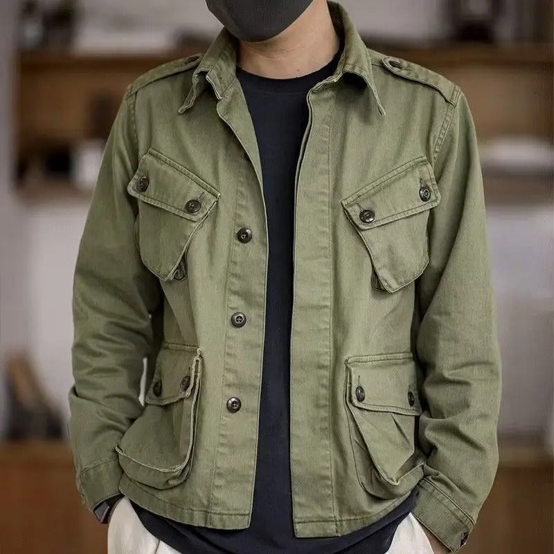 Levoire | Veste Militaire Verte Décontractée Multifonction Pour Hommes Vert