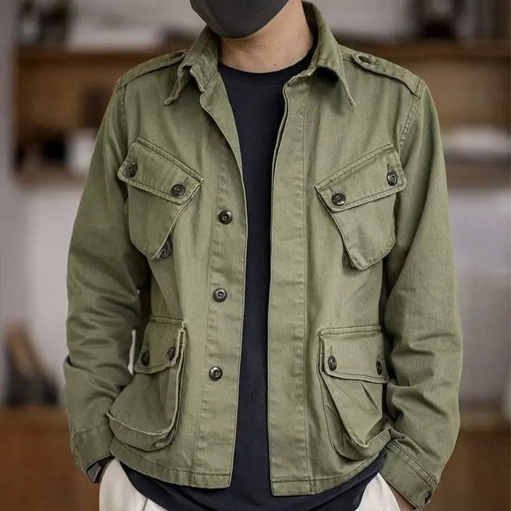 Levoire | Veste Militaire Verte Décontractée Multifonction Pour Hommes Vert