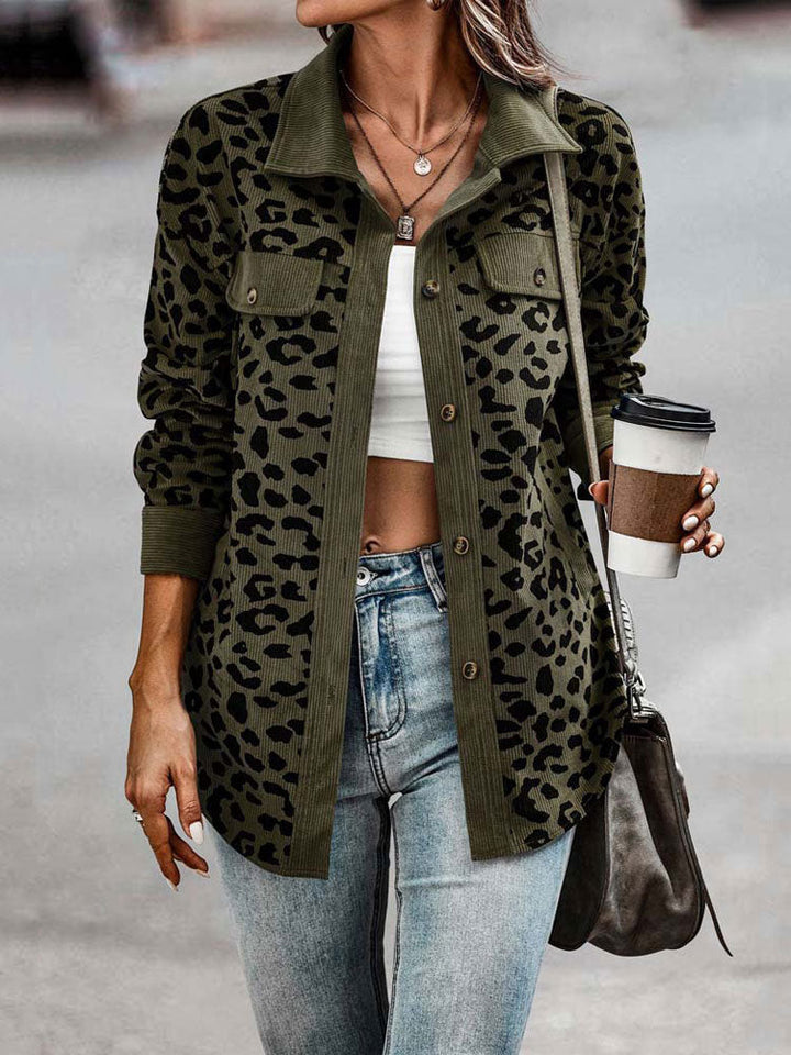 Levoire | Veste De Transition Tendance Avec Motif Léopard Vert olive