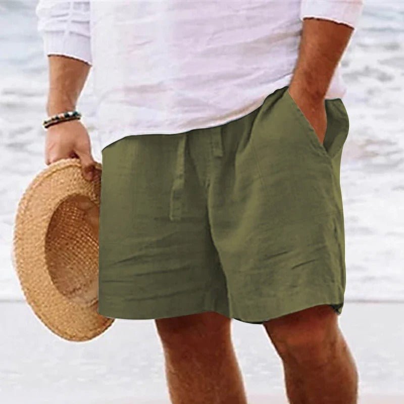 Levoire | Pantalons En Lin Élégants Pour Hommes vert olive