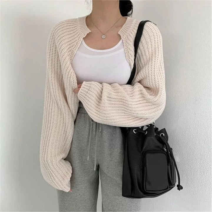 Levoire | Court Gilet Tricoté une taille Beige
