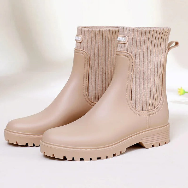 Levoire | Bottes En Caoutchouc Imperméables Luxueuses Et Confortables Pour Femmes Beige