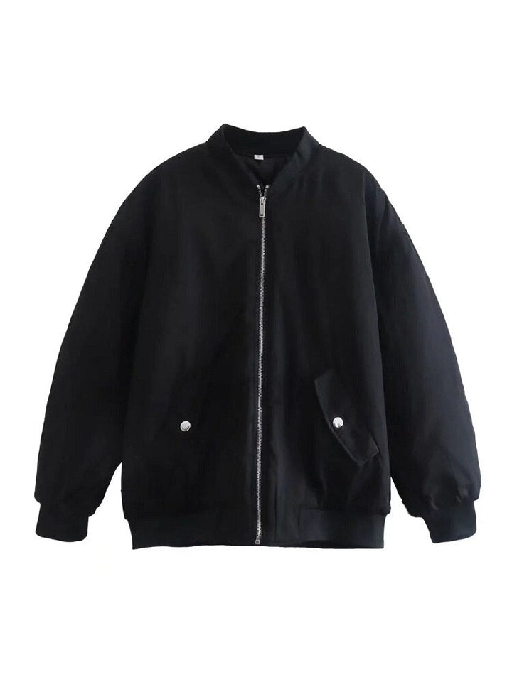 Levoire - Veste bomber surdimensionnée pour femmes Noir