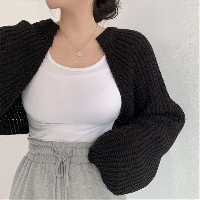 Levoire | Court Gilet Tricoté une taille Noir