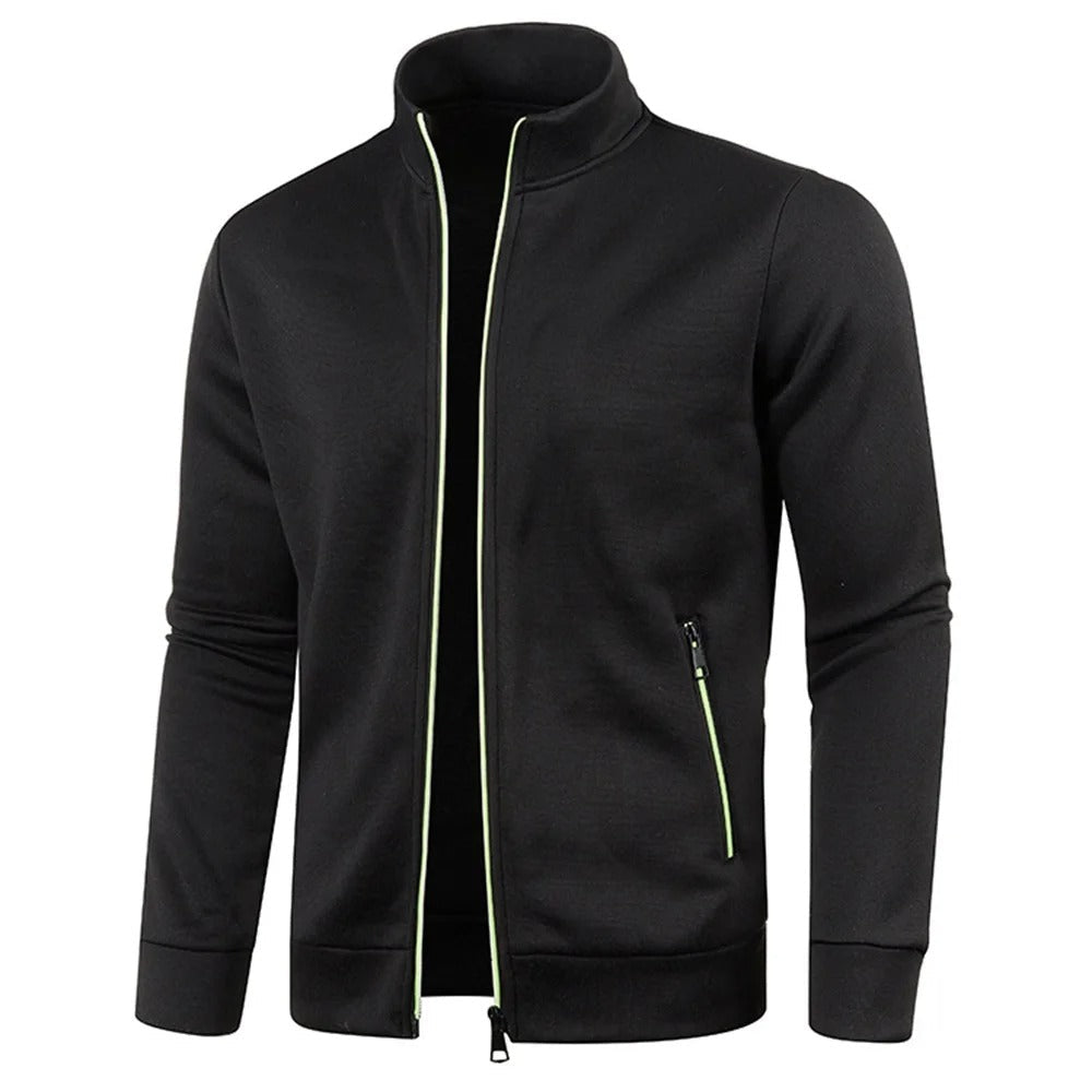 Levoire | Élégant Sportif Décontracté Gilet Avec Fermeture Éclair Et Col Noir