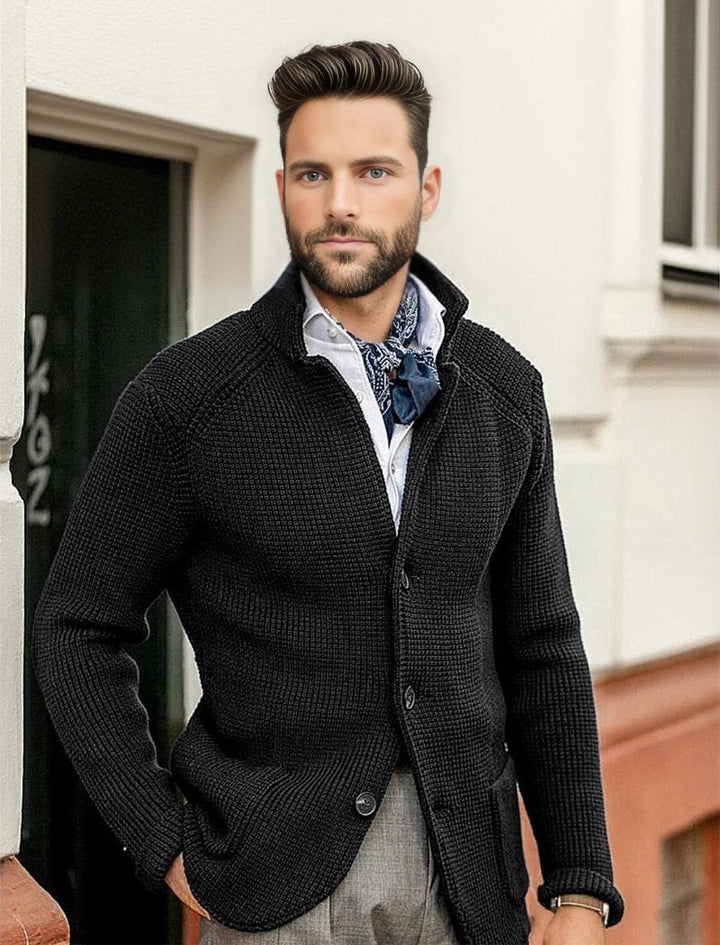 Levoire | Veste En Tricot De Luxe Classique Pour Hommes Noir