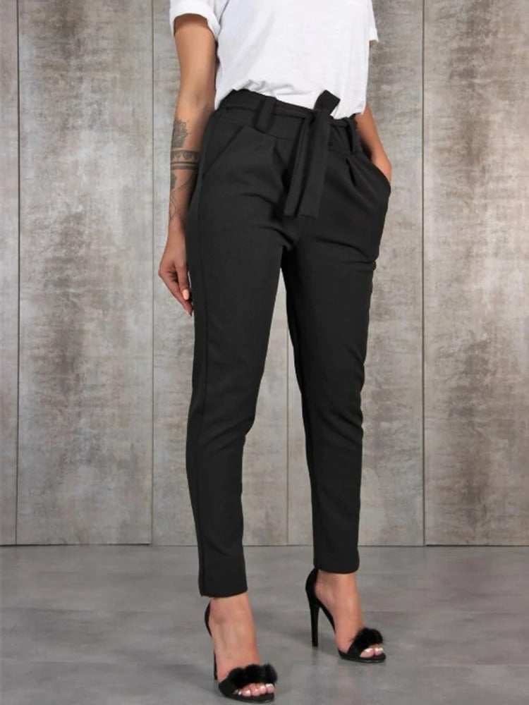Levoire | Pantalon Taille Haute Élégant Pour Femmes Noir
