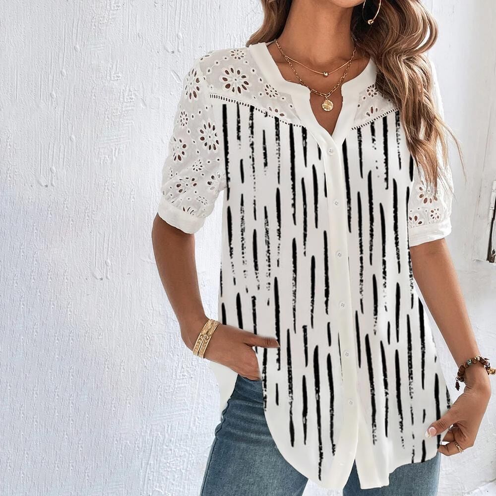 Levoire | Blouse Estivale Fluide Avec Finition Elegante Noir
