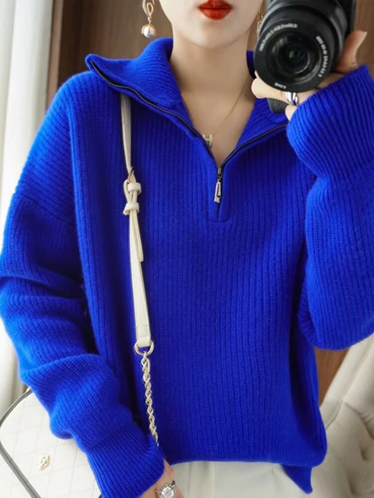 Levoire | Pull, Avec Une Fermeture Éclair Mi-Longue une taille Bleu