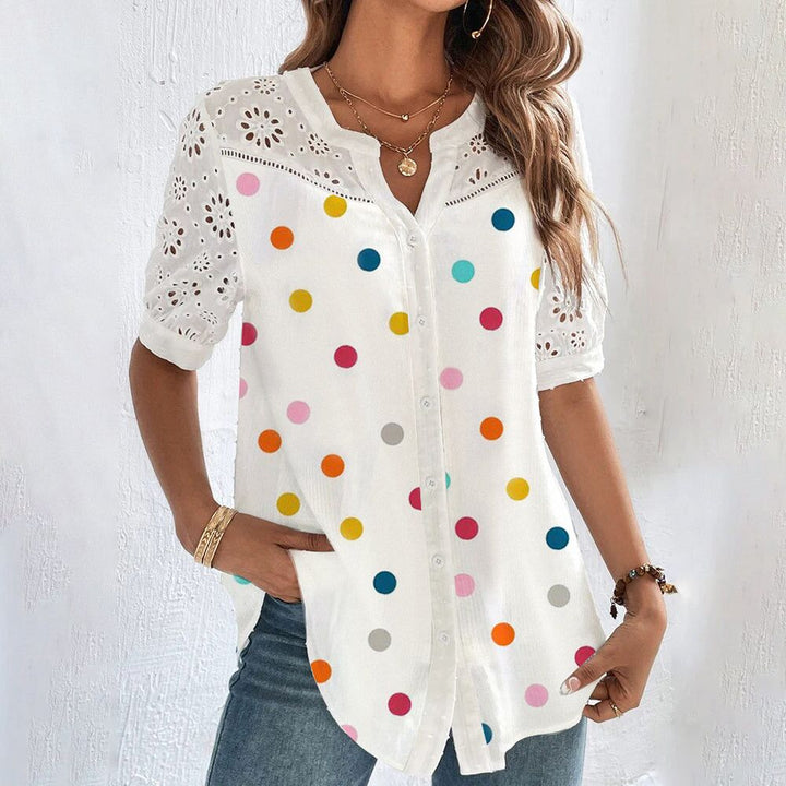 Levoire | Blouse Estivale Fluide Avec Finition Elegante Bourgogne