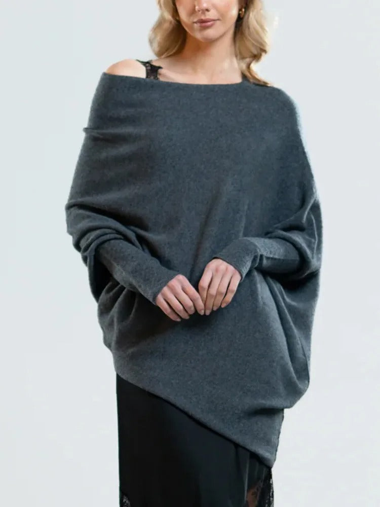 Levoire | Blouse Asymétrique Drapée Gris foncé Taille unique
