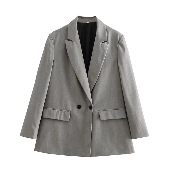 Levoire | Blazer Long Trendy Confortable Pour L'Automne Gris