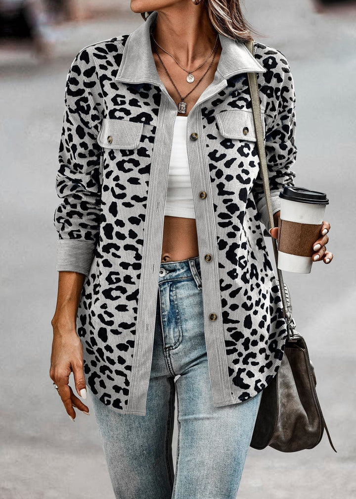 Levoire | Veste De Transition Tendance Avec Motif Léopard Gris