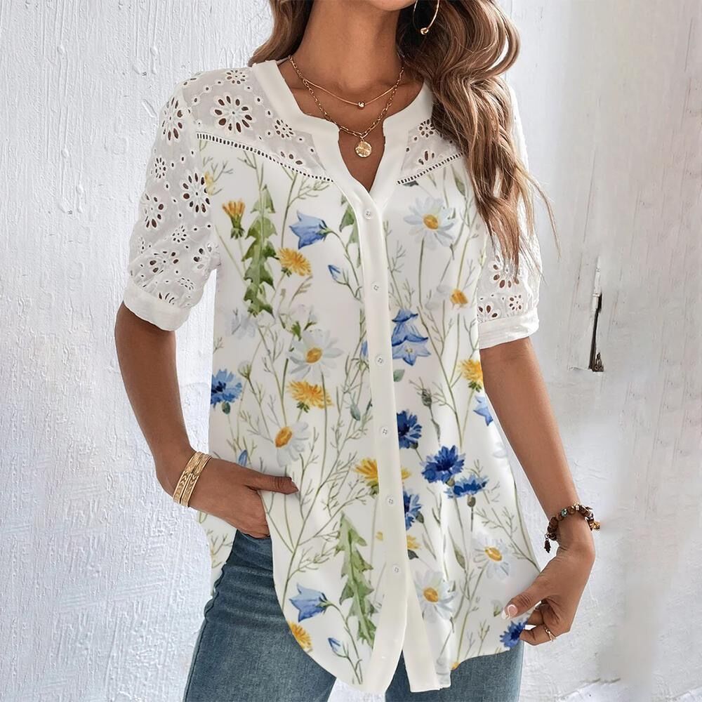 Levoire | Blouse Estivale Fluide Avec Finition Elegante Vert