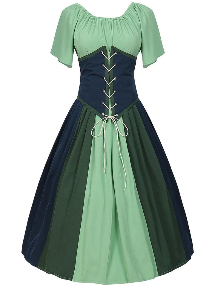 Levoire | Luxe Dirndl-Lacet Avec Manches Bouffantes. Vert