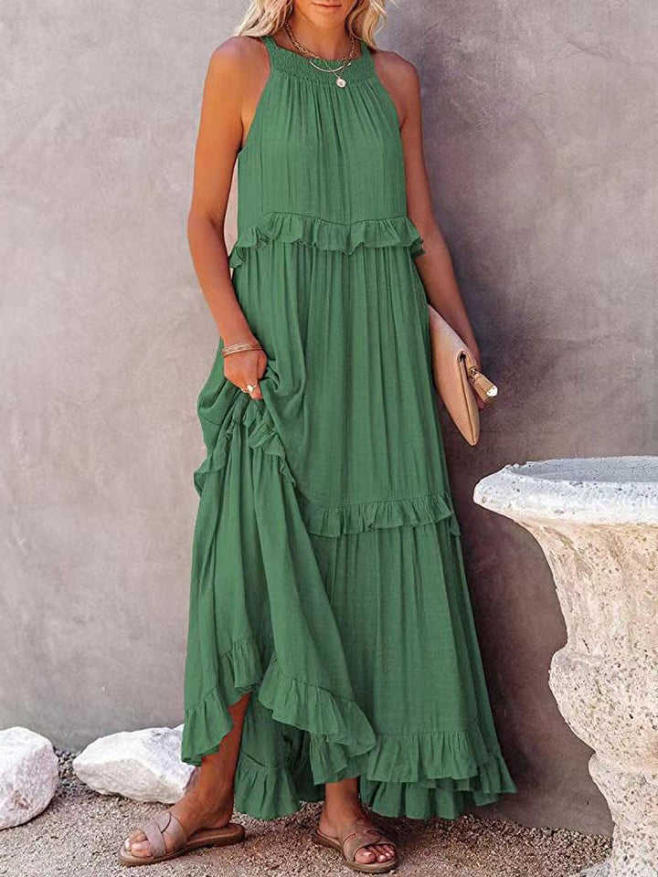 Levoire | Robe Longue Feminine Avec Une Silhouette Elegante Vert