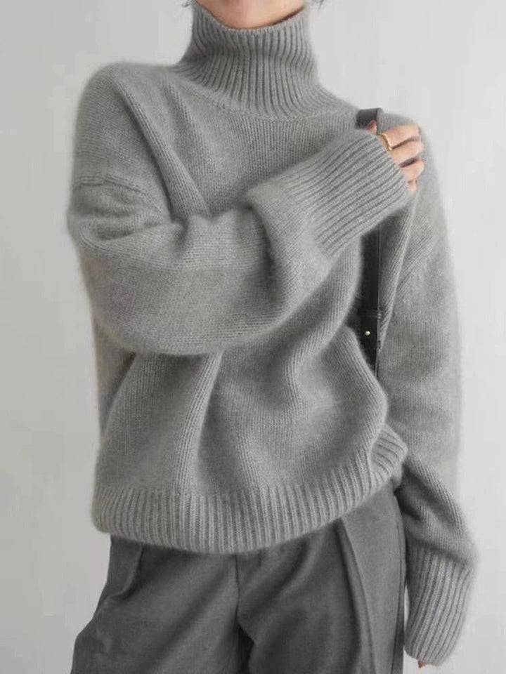 Levoire | Pull à col roulé en laine mérinos, chaud et confortable Gris