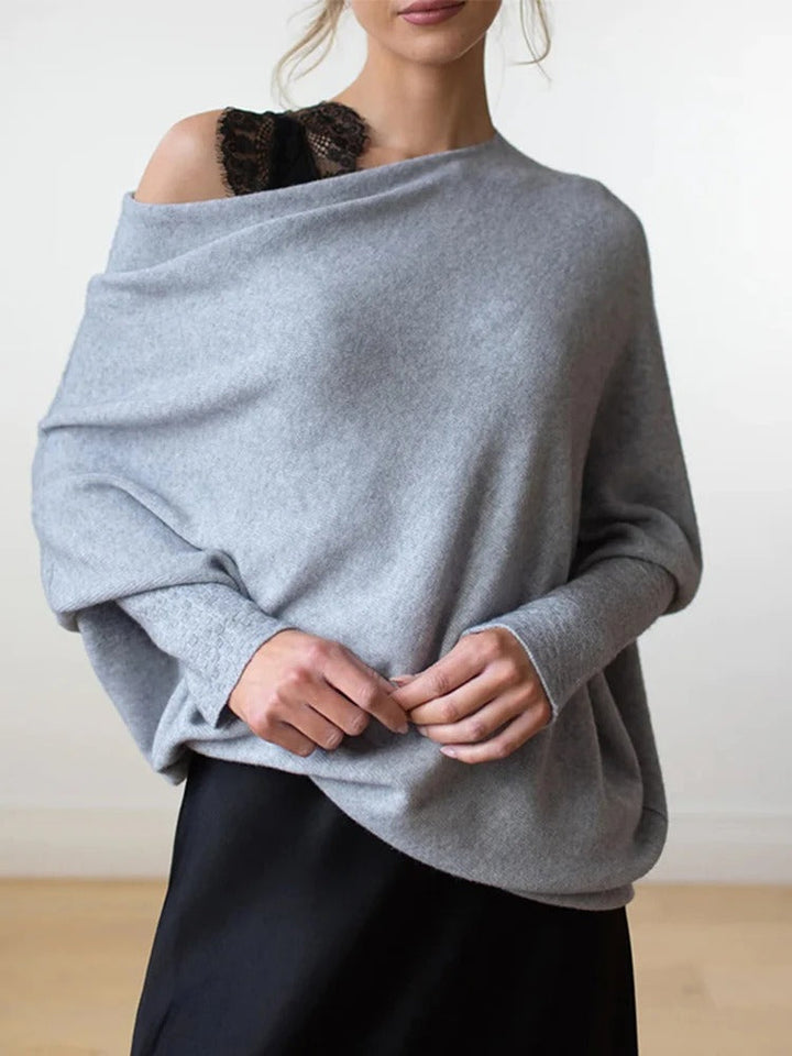 Levoire | Blouse Asymétrique Drapée Gris Taille unique