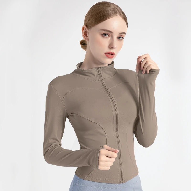 Levoire | Élégante Veste De Sport Pour Femme Avec Fermeture Éclair Khaki