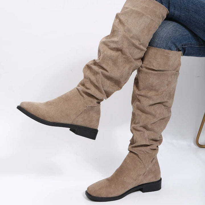 Levoire | Botte Élégante Et Confortable Haute Cuisse Avec Talon Moyen Khaki
