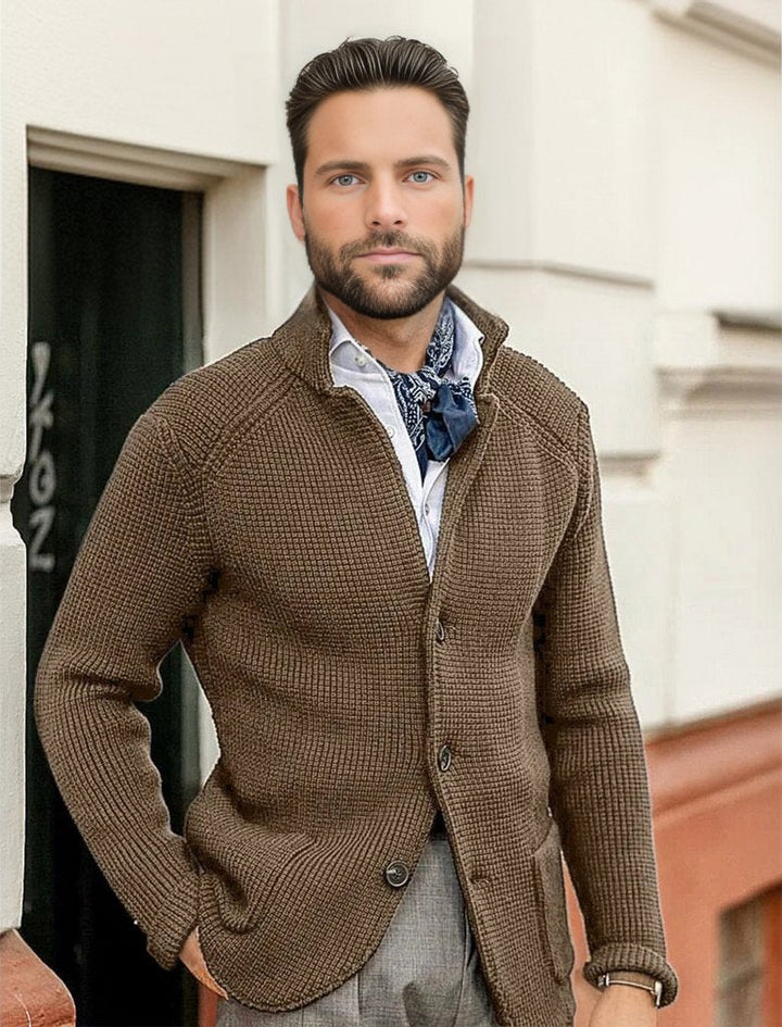 Levoire | Veste En Tricot De Luxe Classique Pour Hommes Khaki