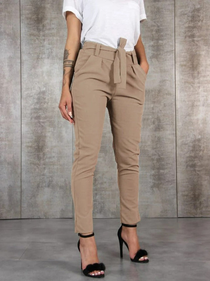 Levoire | Pantalon Taille Haute Élégant Pour Femmes Braun