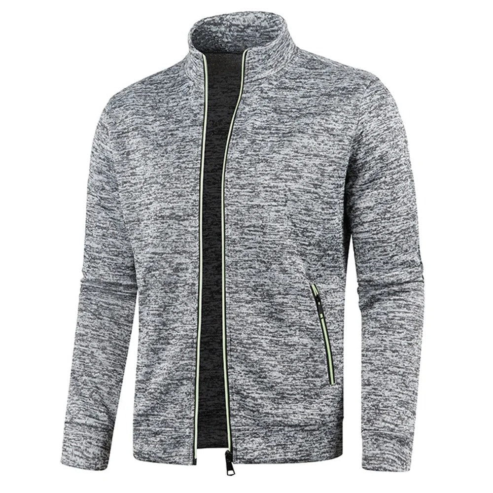 Levoire | Élégant Sportif Décontracté Gilet Avec Fermeture Éclair Et Col Gris clair