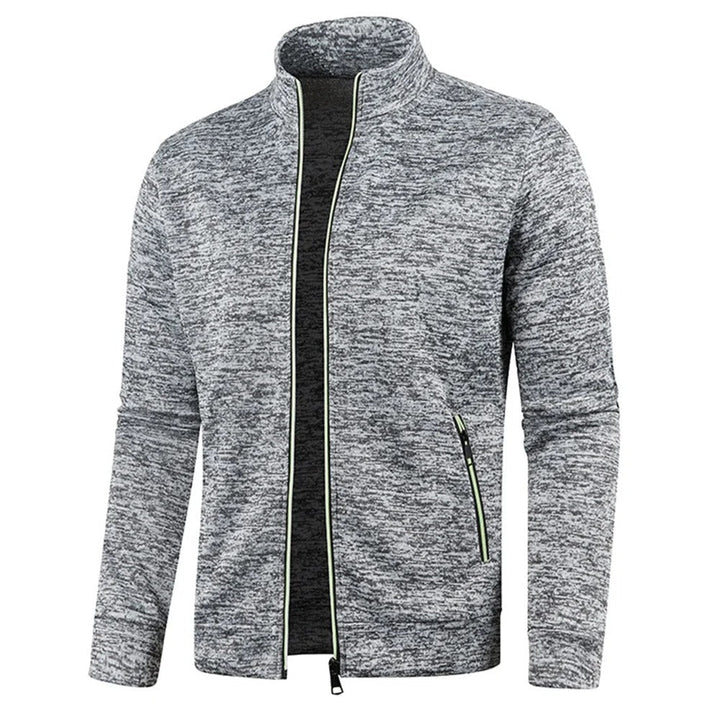 Levoire | Élégant Sportif Décontracté Gilet Avec Fermeture Éclair Et Col Gris clair