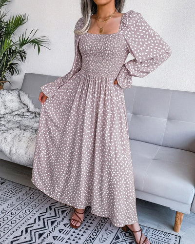 Levoire | Robe D'Été Élégante Avec Imprimé Pois Et Manches Bouffantes Longues