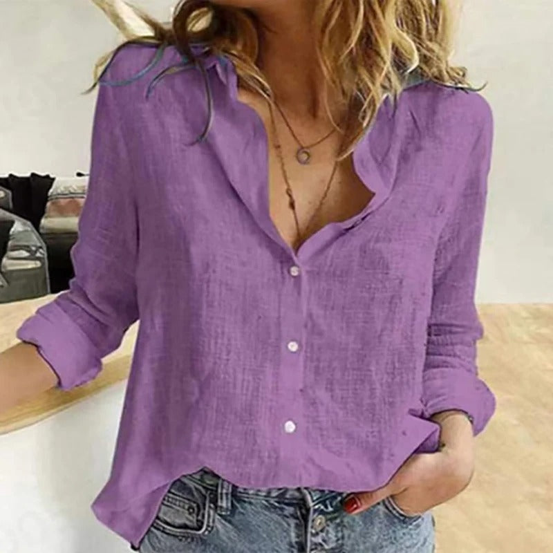 Levoire | Chemisier En Coton Élégant Avec Fermeture À Boutons Pour Femmes