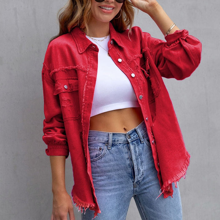 Levoire | Blouse En Denim Moderne Pour Femmes Rot