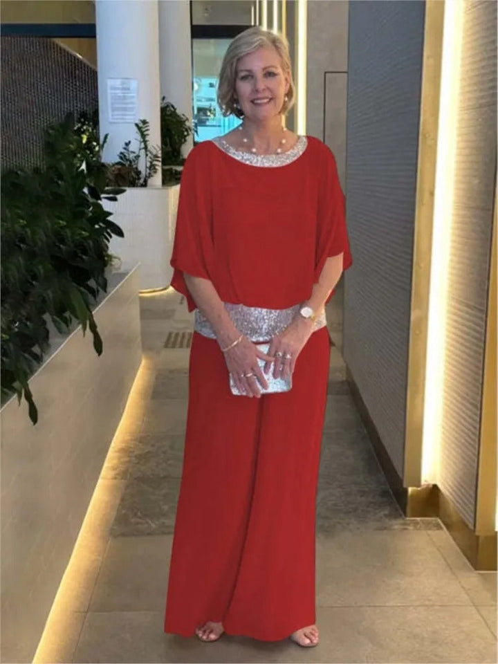 Levoire | Ensemble 2 Pièces À La Mode Avec Paillettes Rot