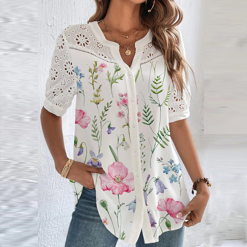 Levoire | Blouse Estivale Fluide Avec Finition Elegante Rouge