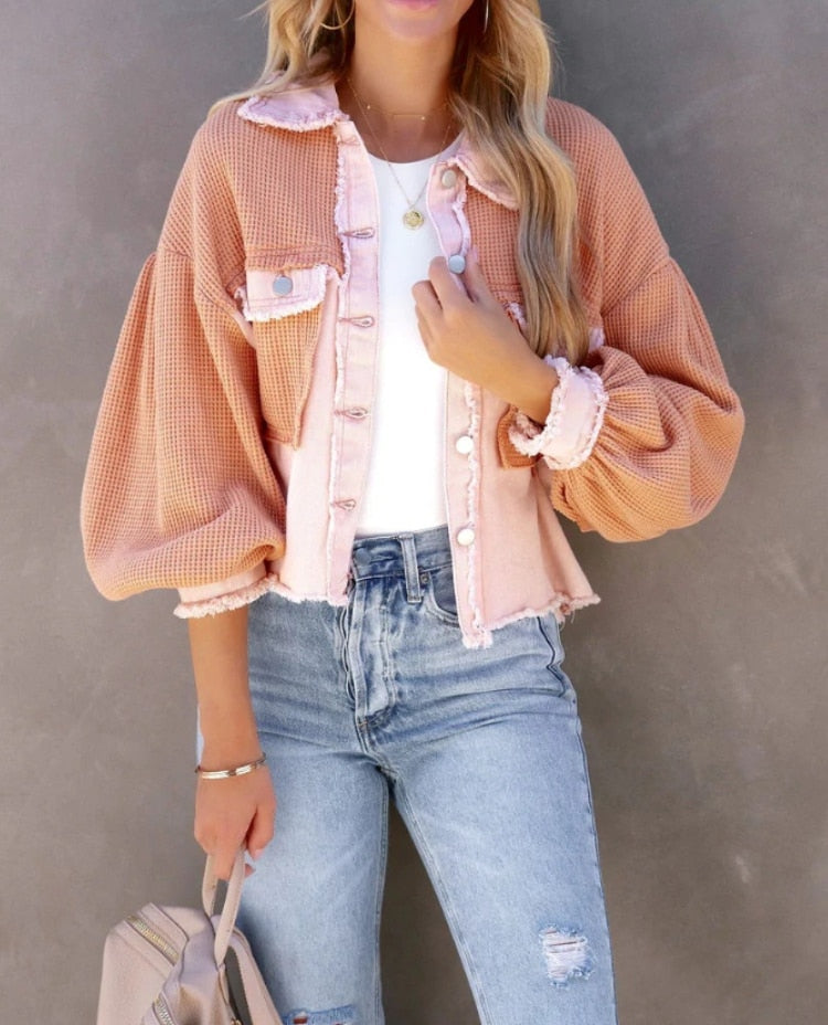 Levoire | Veste Moderne Pour Femmes En Velours Côtelé Dans Des Couleurs Pastel Rosa