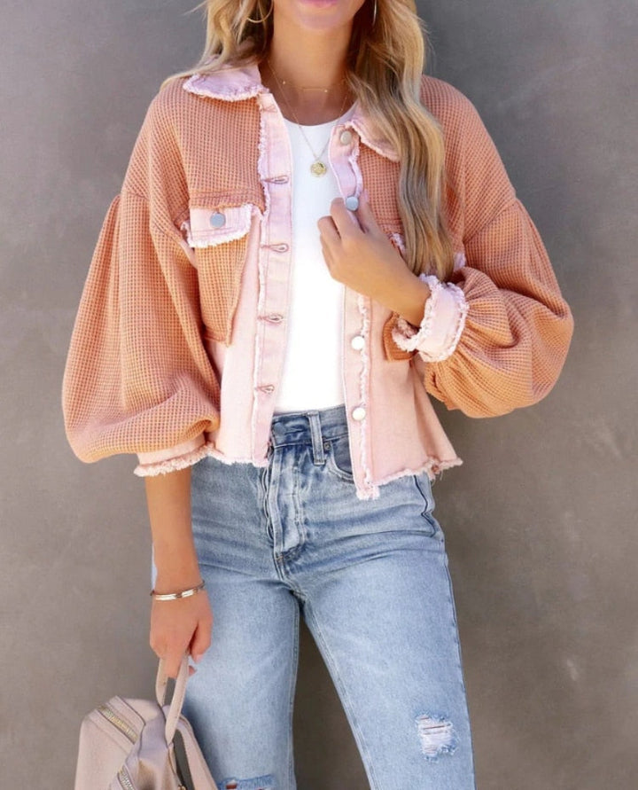 Levoire | Veste Moderne Pour Femmes En Velours Côtelé Dans Des Couleurs Pastel Rosa