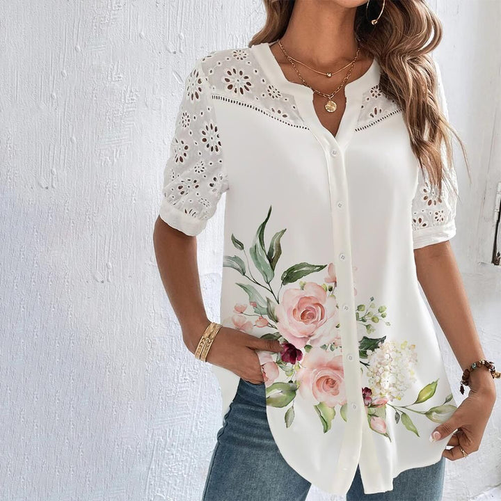 Levoire | Blouse Estivale Fluide Avec Finition Elegante Rose
