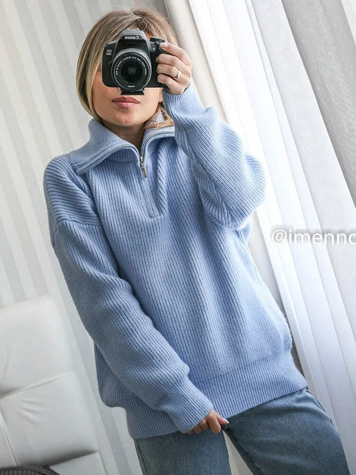 Levoire | Pull, Avec Une Fermeture Éclair Mi-Longue une taille Ciel bleu