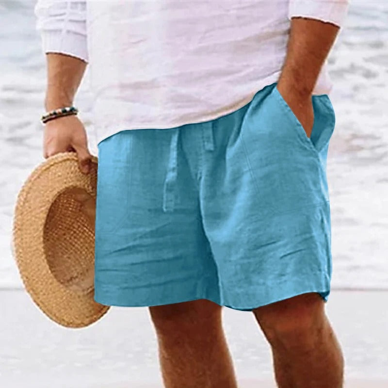 Levoire | Pantalons En Lin Élégants Pour Hommes bleu ciel
